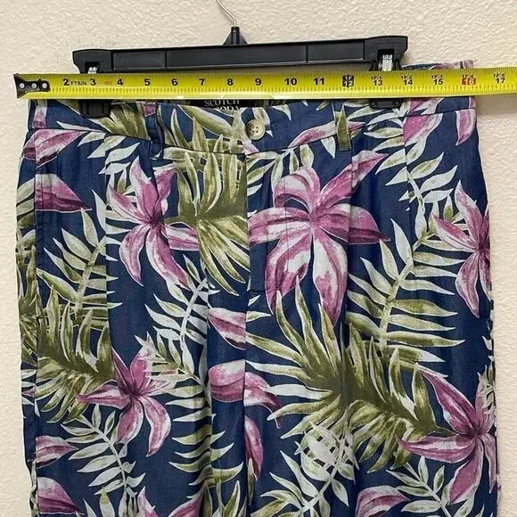 Scotch & Soda Men's Twilt‎ Tropical Print Loose Fit Shorts Sz 30 Blue Green New - Picture 2 of 14